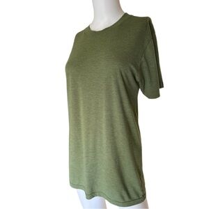 American Apparel Unisex Triblend Track T-Shirt in Tri-Olive